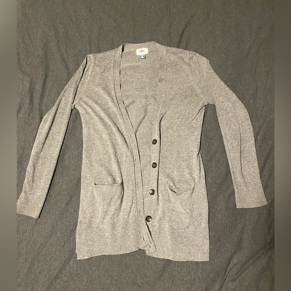 Gray Cotton Cardigan